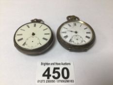 TWO HALLMARKED SILVER POCKET WATCHES A/F