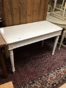 A VICTORIAN PAINTED PINE HALL TABLE 107 X 50CM