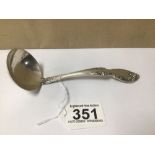 HEAVY GORHAM STERLING SILVER SAUCE LADLE WITH CAST HANDLE, 16CM (1864-1884), 71 GRAMS