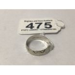 375, WHITE GOLD RING SIZE P