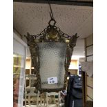 BRASS AND GLASS LANTERN