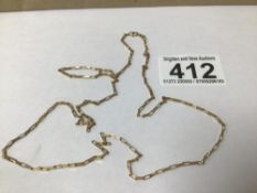 9K GOLD 30 INCH GOLD NECKLACE, 3 GRAMS