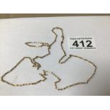 9K GOLD 30 INCH GOLD NECKLACE, 3 GRAMS