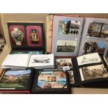 SIX ALBUMS OF POSTCARDS, INCLUDES SOME VINTAGE, BLACK AND WHITE, RELIGIOUS FIGURES, EUROPEAN