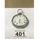 935 SILVER CASED ENGINE TURNED POCKET WATCH