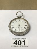935 SILVER CASED ENGINE TURNED POCKET WATCH