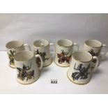 SYLVAC WARE SIX KNIGHTS TANKARDS