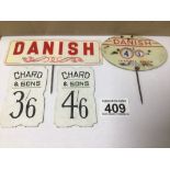 VINTAGE BACON (DANISH) BUTCHERS SIGNS