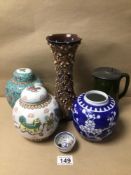 MIXED COLLECTION OF CHINESE PORCELAIN SOME WITH CHARACTER MARKS TO BASES AND TWO MORE, SOME A/F