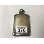 HALLMARKED SILVER RECTANGULAR SPIRIT FLASK, 11CM (MARKS RUBBED), 79 GRAMS