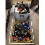 TWO BOXES OF MOSTLY HASBRO ACTION MAN FIGURES AND ACCESSORIES