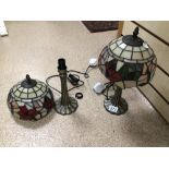 TWO VINTAGE SMALL TIFFANY STYLE LAMPS