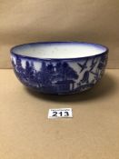 EARLY MINTONS STAMPED BLUE AND WHITE ‘WILLOW’ PATTERN BOWL