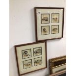 TWO FRAMED AND GLAZED CHINESE WATERCOLOURS OF PIGS SIGNED, 38 X 39CM