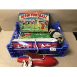 A MIXED COLLECTION OF VINTAGE TOYS INCLUDES TWO BOXED BLOW FOOTBALL (CONTENTS UNCHECKED, PARROT