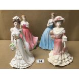 FOUR PORCELAIN FIGURINES, (ONE ROYAL DOULTON AND THREE LIMITED EDITION COALPORT), INCLUDES ‘ROSIE’