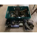NUMBER OF MIXED BRASS ITEMS, INCLUDES CANDLE HOLDERS, CANDELABRAS, AND MORE