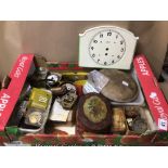 BOX OF CLOCK AND WATCH PARTS