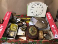 BOX OF CLOCK AND WATCH PARTS