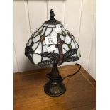 A SMALL TIFFANY LAMP, 35CM