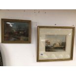 TWO FRAMED AND GLAZED WATERCOLOURS ONE SIGNED WALTER L PENDER, THE LARGEST 42 X 38CM