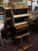 FIVE PIECES OF VINTAGE FURNITURE SHELF UNITS/BOOKCASES AND MORE