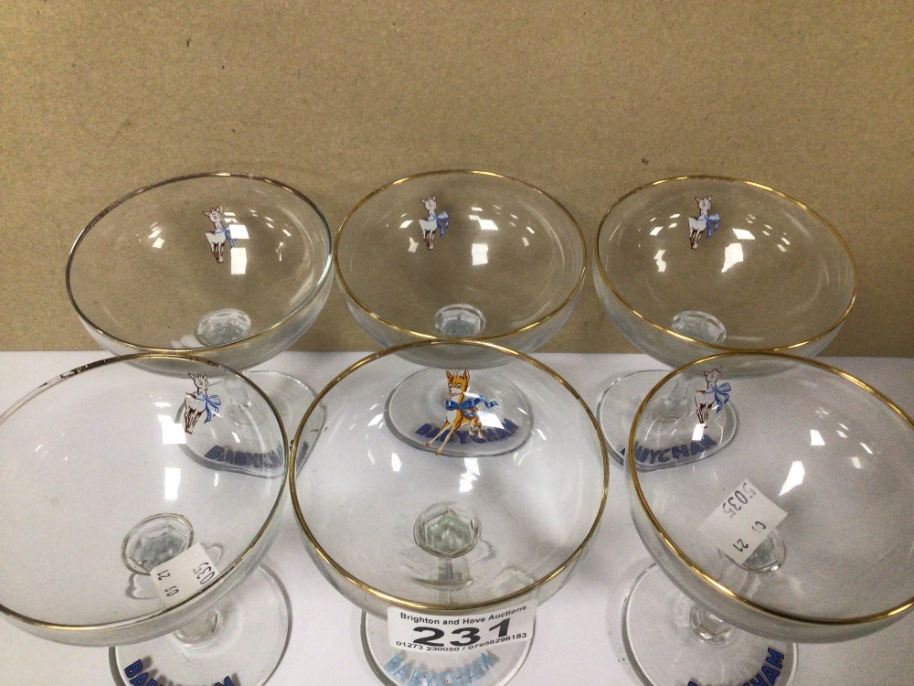 SIX BABYCHAM LABELLED GLASSES - Image 3 of 4