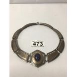 VINTAGE TAXCO 925 SILVER WITH CABOCHON SODALITE NECKLACE