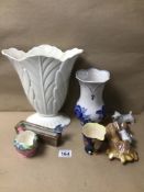 COLLECTION OF MIXED PORCELAIN/POTTERY, INCLUDES BESWICK TUNSTALL, BRANKSOME, AND MORE