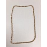 375 GOLD BELCHER NECKLACE 26 INCH CHAIN, 12 GRAMS