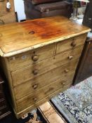 VICTORIAN TWO OVER THREE CHEST OF DRAWERS