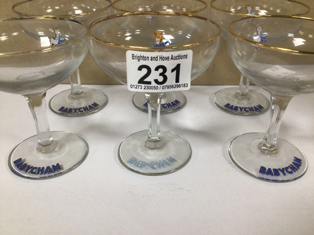 SIX BABYCHAM LABELLED GLASSES - Image 4 of 4