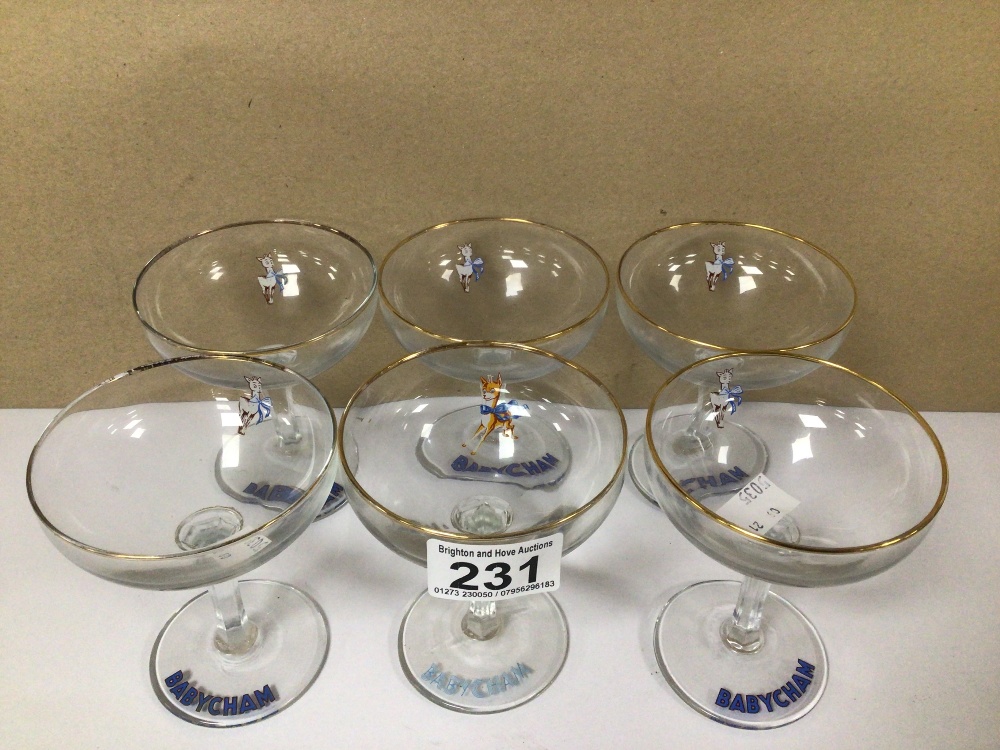 SIX BABYCHAM LABELLED GLASSES - Image 2 of 4