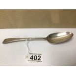 EARLY GEORGE III HALLMARKED SILVER TABLESPOON 20.5CM, 59 GRAMS 1737 LONDON