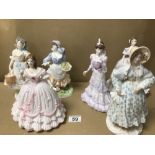 SIX LIMITED EDITION PORCELAIN FIGURINES (FIVE BEING ROYAL WORCESTER AND ONE COALPORT)