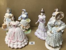 SIX LIMITED EDITION PORCELAIN FIGURINES (FIVE BEING ROYAL WORCESTER AND ONE COALPORT)