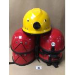 FIVE CLIMBING/CAVING/MOUNTAINEERING HELMETS INCLUDES FOUR ALPINIST AND ONE SPELEO TECHNICS