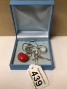 PANDORA 925 SILVER STAR RING SIZE L WITH ANOTHER SILVER BAND RING SIZE Q WITH A 925 SILVER NECKLACE,