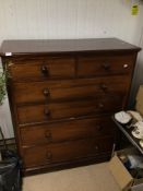 LARGE VICTORIAN TWO OVER FOUR MAHOGANY CHEST OF DRAWERS, 135CM HIGH