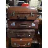 FOUR VINTAGE SUITCASES, ANTLER,3M COMPANY