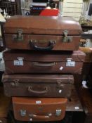 FOUR VINTAGE SUITCASES, ANTLER,3M COMPANY