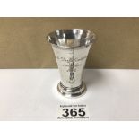 SWEDISH HALLMARKED SILVER FLARED RIM BEAKER, 7.5CM, 31 GRAMS