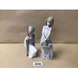 TWO LLADRO PORCELAIN FIGURINES OF ‘SAINT JOSEPH’ AND ‘FLORAL TREASURES’ 5605, A/F