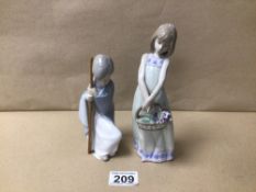 TWO LLADRO PORCELAIN FIGURINES OF ‘SAINT JOSEPH’ AND ‘FLORAL TREASURES’ 5605, A/F