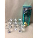 BABYCHAM GIFT BOX SET OF SPARKLING PERRY AND GLASS, TOGETHER WITH A SET OF EIGHT ADDITIONAL BABYCHAM