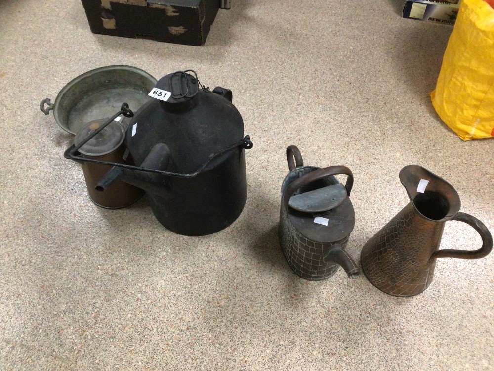 MIXED COPPER ITEMS, JUGS AND MORE ALSO A 1 LITRE CAN