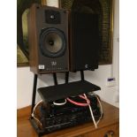PAIR OF CELESTION DL6 SERIES TWO SPEAKERS ON STAND WITH A TECHNICS AMPLIFIER S0-V45A DISC PLAYER