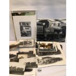 MIXED COLLECTION OF RAILWAY BLACK AND WHITE PHOTOGRAPHS AND POSTCARDS