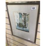 RAY EVANS 1920 WATERCOLOUR SIGNED PROVENCE 1980 FRAMED AND GLAZED, 48 X 38CM