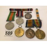 A QUANTITY OF WW1 AND WWII MEDALS (H. V LAMBERT ORD RN J. 90721) (B. F BURDEN R. A. M. C 525)